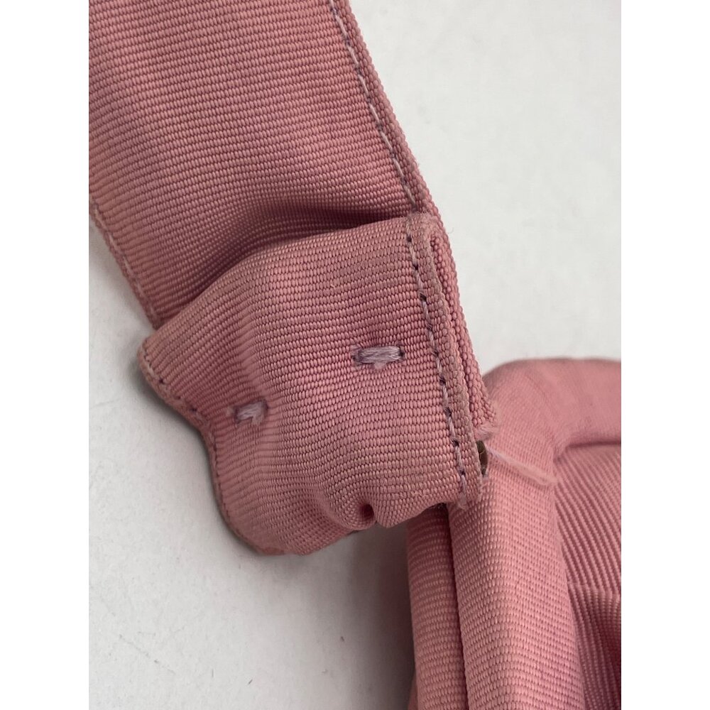 Vintage Pink Pleated Handbag With Gold Kiss Lock Closure & Satin Lining - Picture 7 of 10